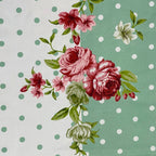 Mint Blossom Polka Blended Cotton Double Queen Bedsheet with 2 Pillow Covers (90x100 inches)