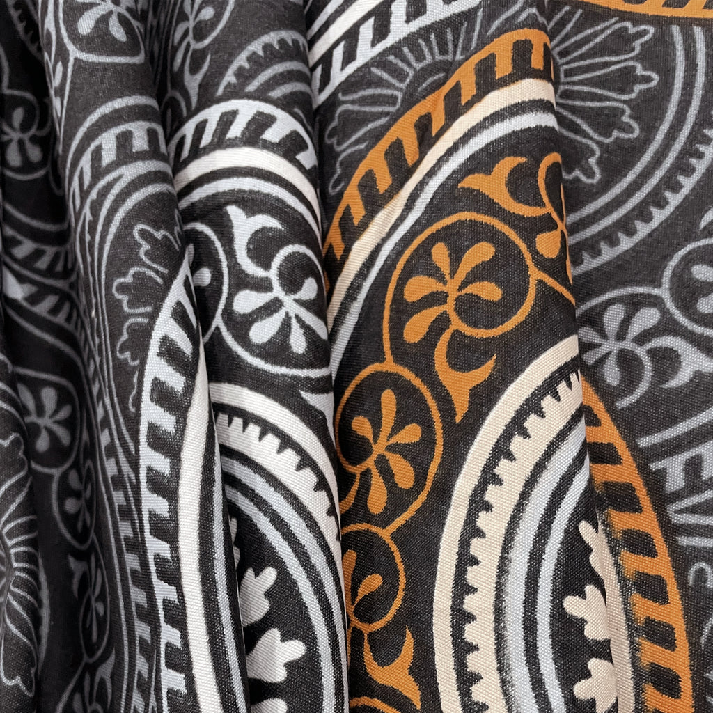 Midnight Mandala Charm Blended Cotton Double Queen Bedsheet with 2 Pillow Covers - Artistic Circular Print (90x100 inches)
