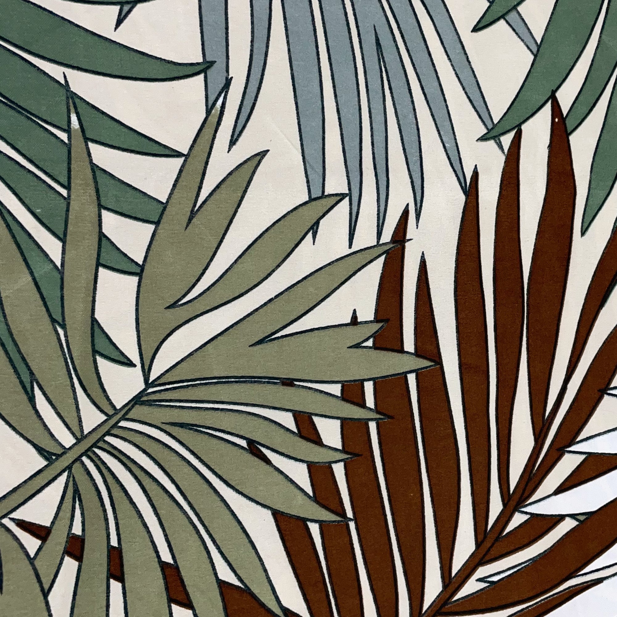 Tropical Palm Haven Blended Cotton Double King Bedsheet with 2 Pillow Covers - Nature-Inspired Leaf Print (90x108 inches)