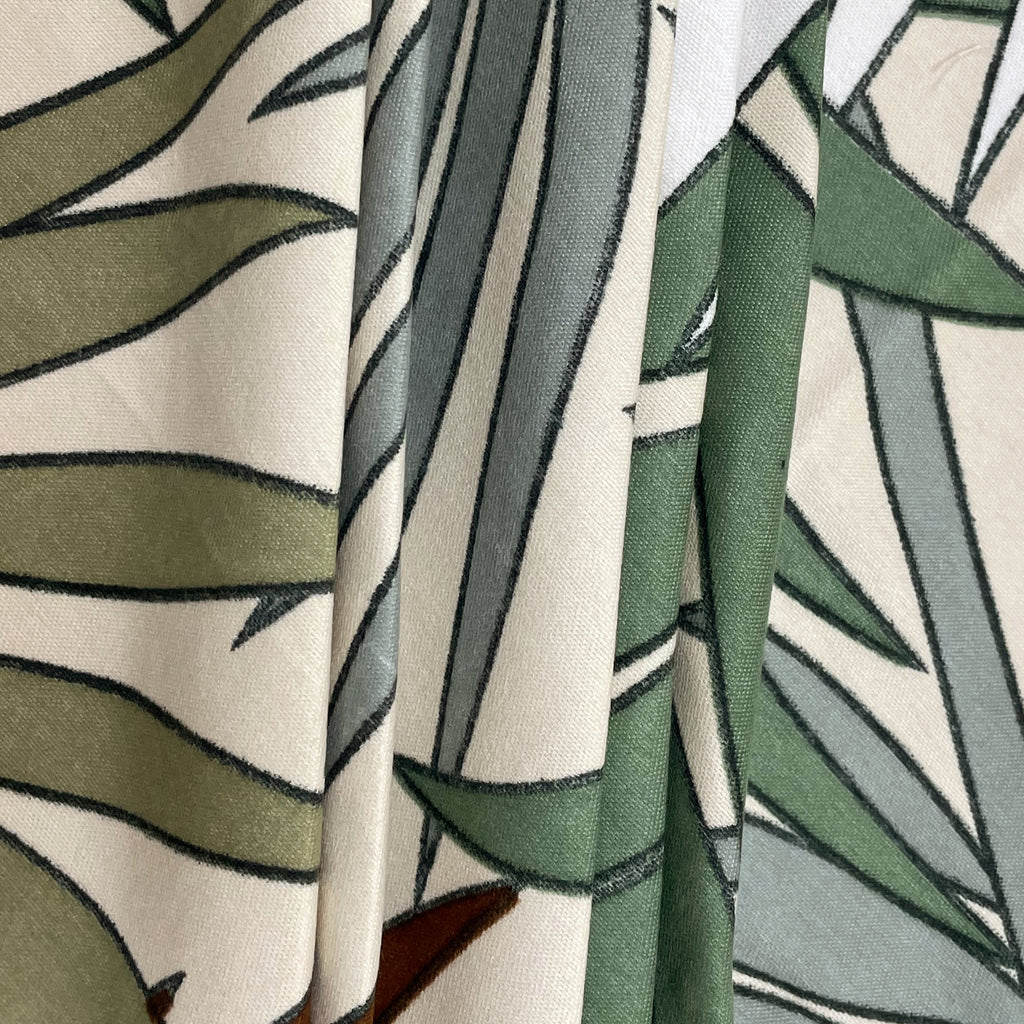 Tropical Palm Haven Blended Cotton Double Queen Bedsheet with 2 Pillow Covers - Nature-Inspired Leaf Print (90x100 inches)