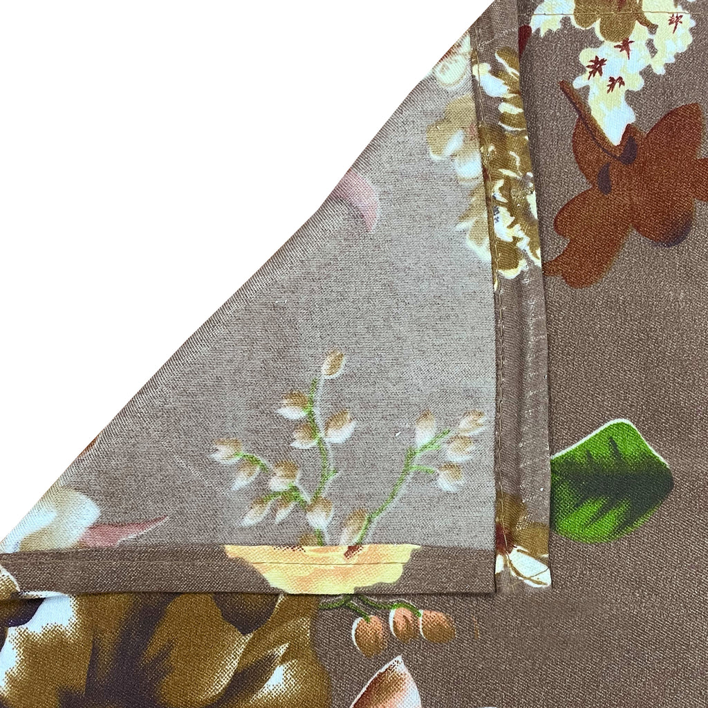 Vintage Rosewood Bloom Cotton Double Queen Bedsheet with 2 Pillow Covers - Classic Floral Elegance (90x100 inches)