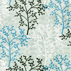 Aqua Meadow Breeze Cotton Blended Cotton Double Queen Bedsheet with 2 Pillow Covers - Nature-Inspired Botanical Print (90x100 inches)