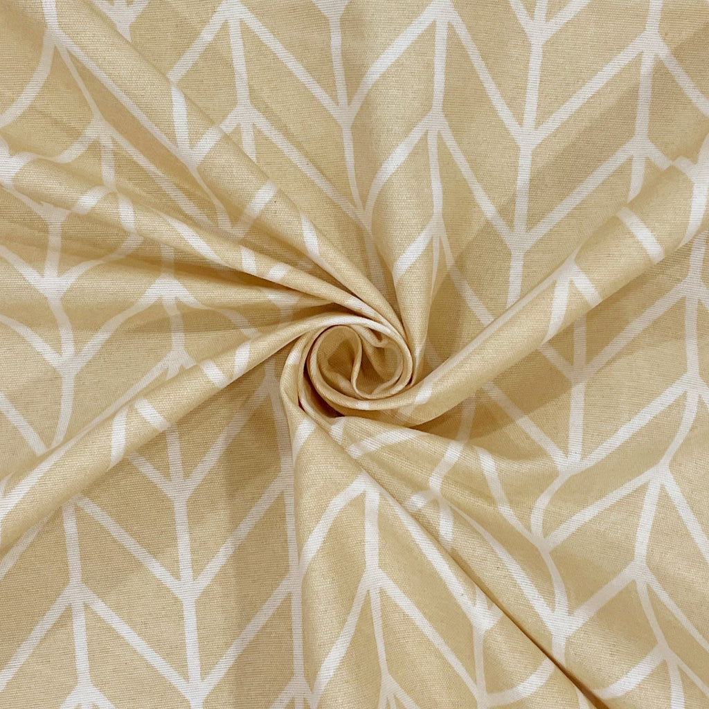 Beige Chevron King Fitted Bedsheet with 2 Pillow Covers - Minimal Everyday Style (72x78x10 inches)