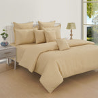 Beige Chevron King Fitted Bedsheet with 2 Pillow Covers - Minimal Everyday Style (72x78x10 inches)