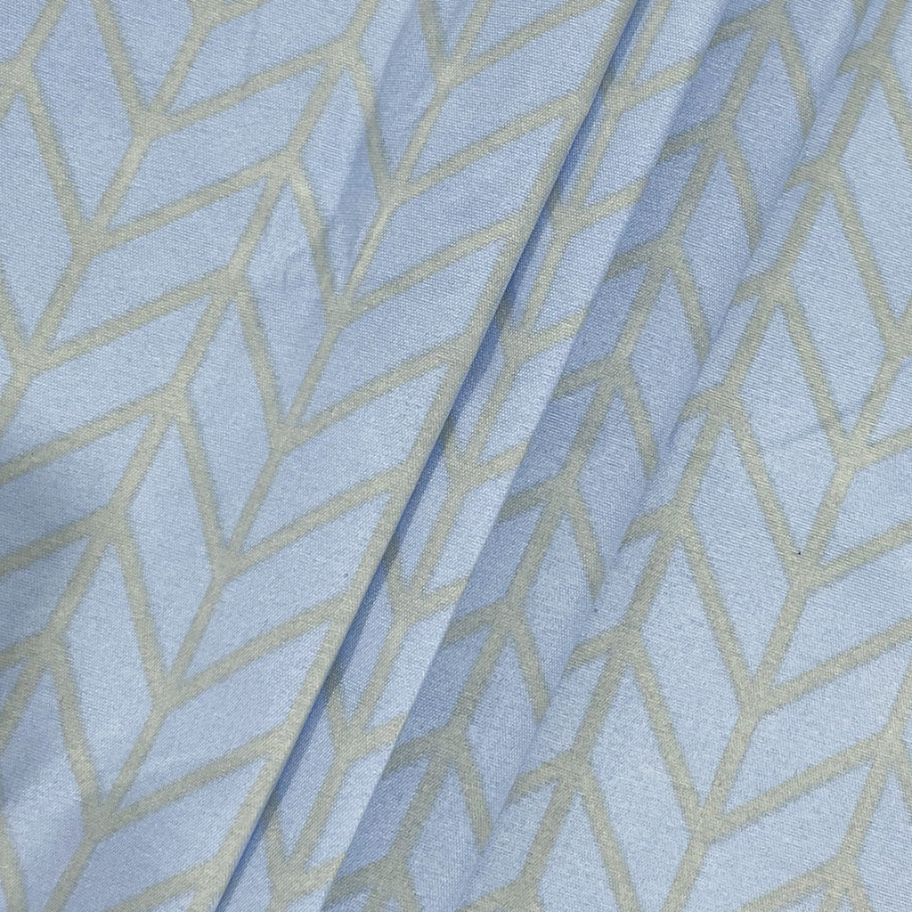 Sky Blue Minimal Chevron King Fitted Bedsheet with 2 Pillow Covers - Soft Everyday Comfort (72x78x10 inches)