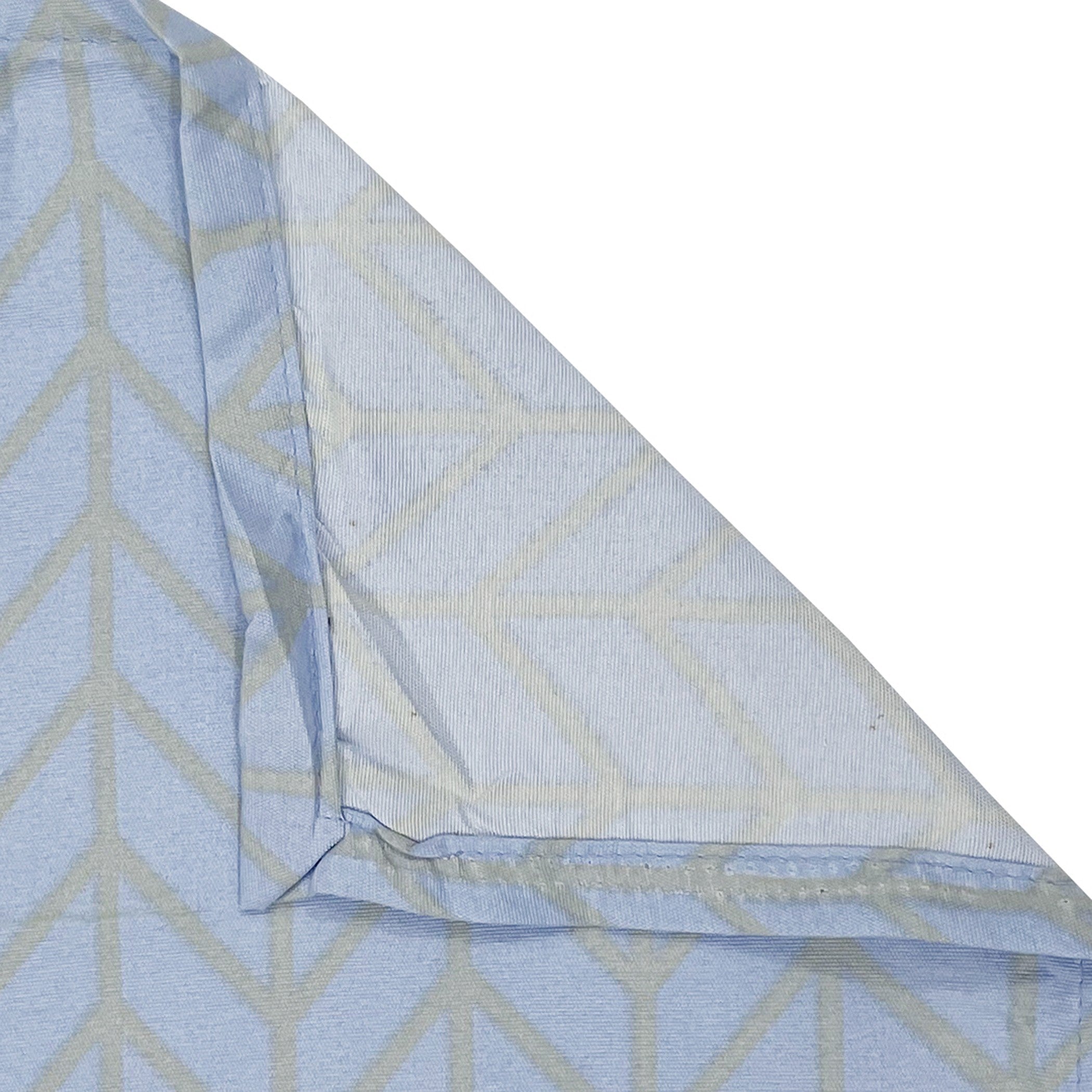 Sky Blue Minimal Chevron King Fitted Bedsheet with 2 Pillow Covers - Soft Everyday Comfort (72x78x10 inches)
