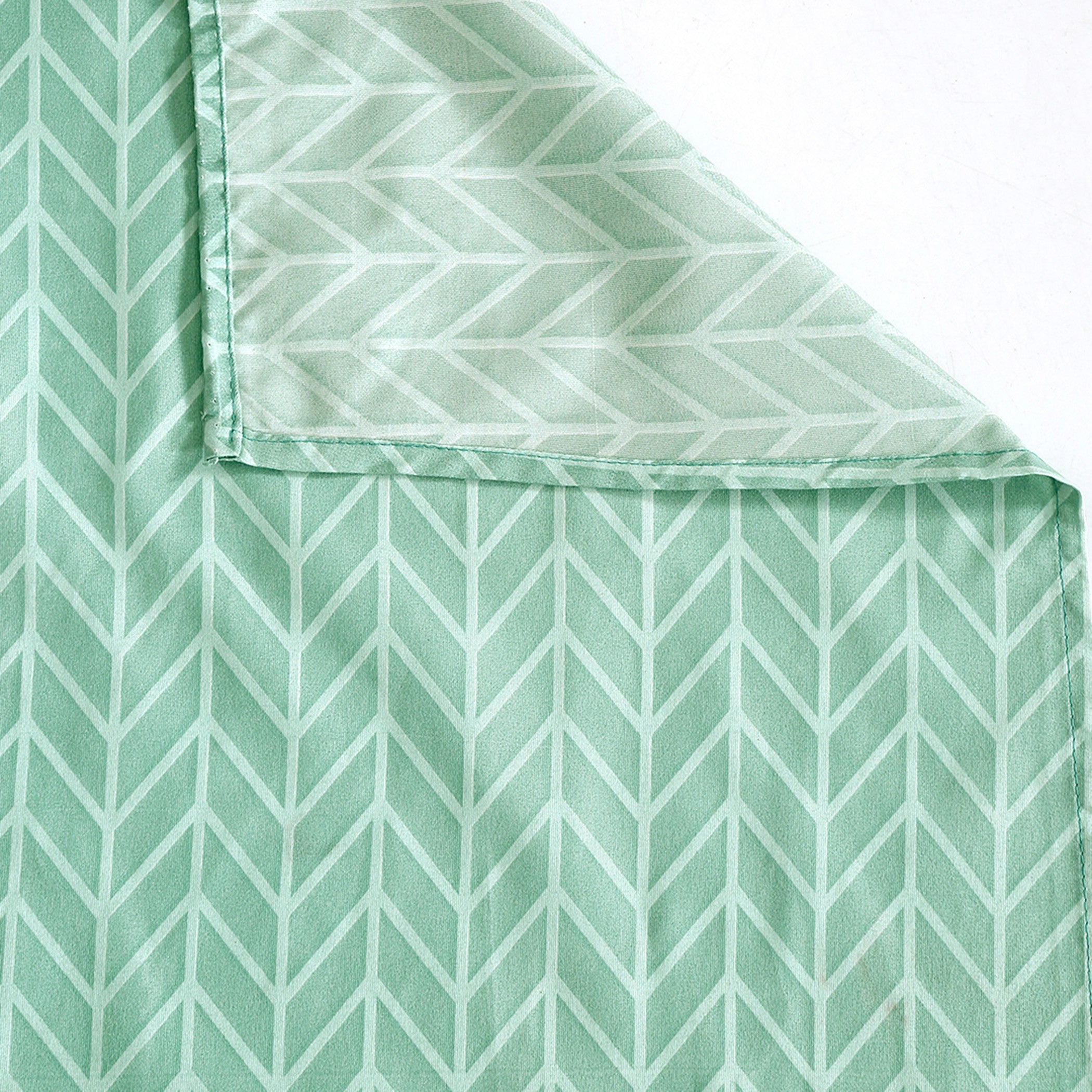 Mint Green Geometric Double Queen Bedsheet with 2 Pillow Covers - Soft & Minimal (90x100 inches)