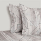 Urban Geometry Double King Bedsheet with 2 Pillow Covers 200TC - Soft Grey (90x108 inches)
