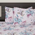 Lilac Breeze Floral Double King Bedsheet with 2 Pillow Covers 200TC - Soft Pastel Elegance (90x108 inches)