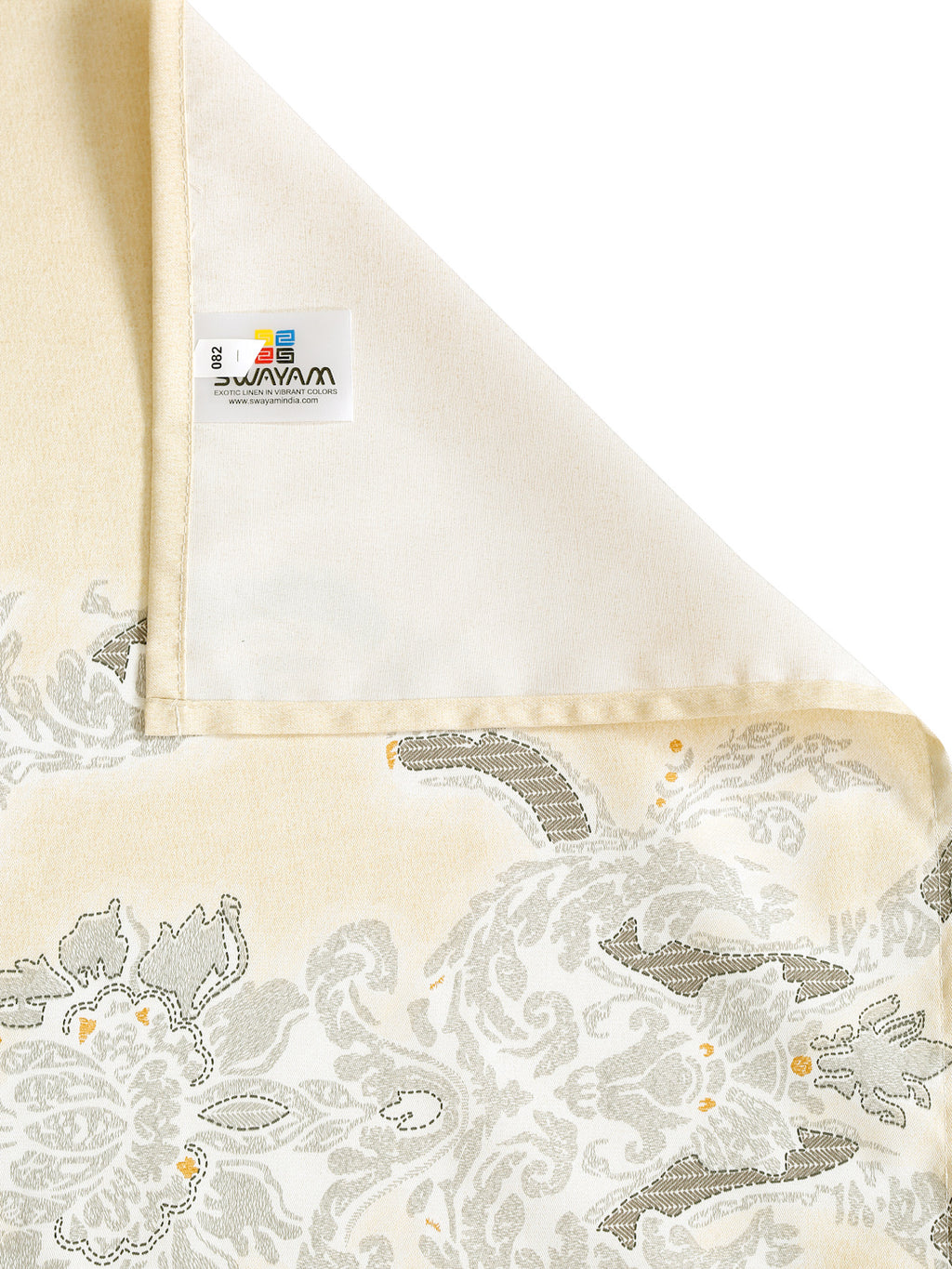 Pastel Yellow Royale Motif Double King Bedsheet with 2 Pillow Covers 200TC - Elegant Classic Design (90x108 inches)