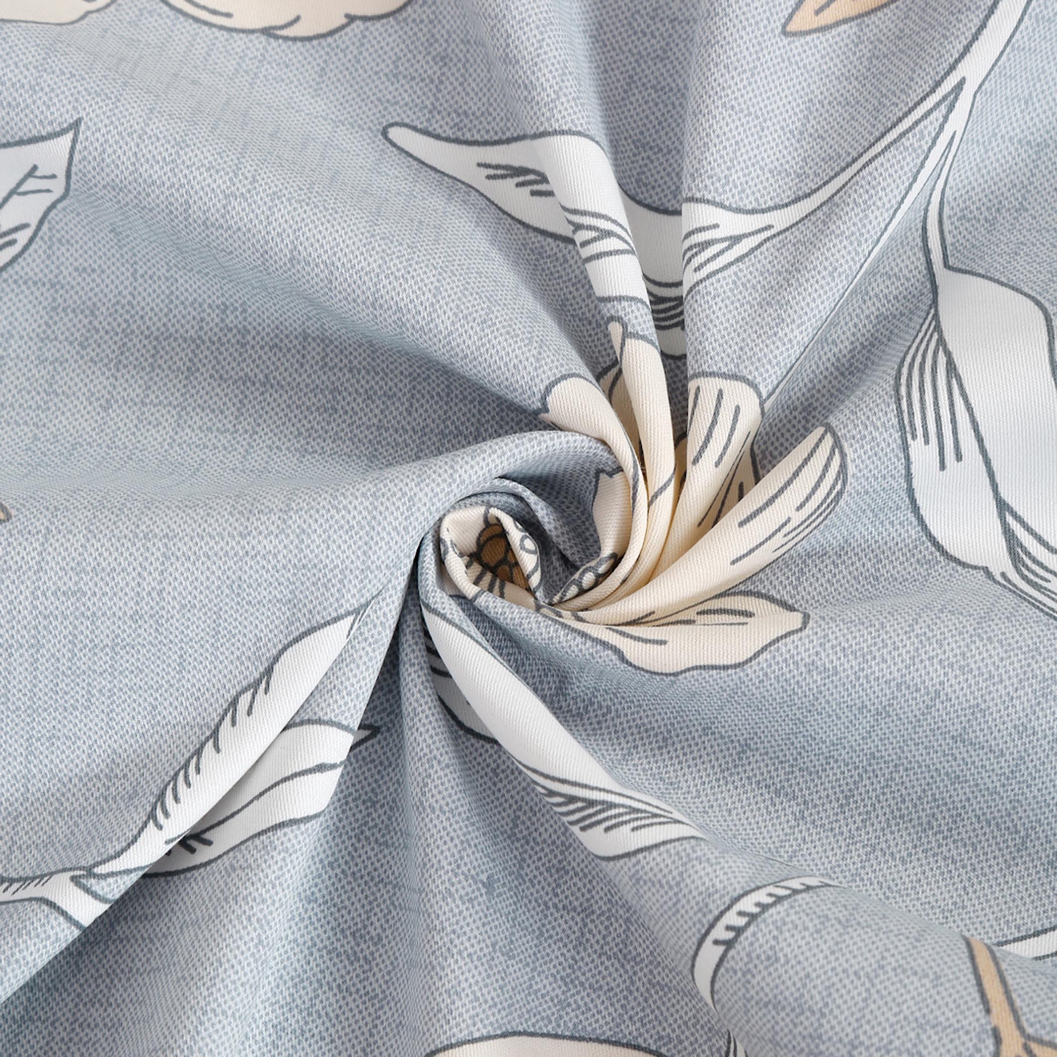 Soft Blue Floral Super King Bedsheet with 2 Pillow Covers 200TC - Elegant Pastel Design (108x108 inches)