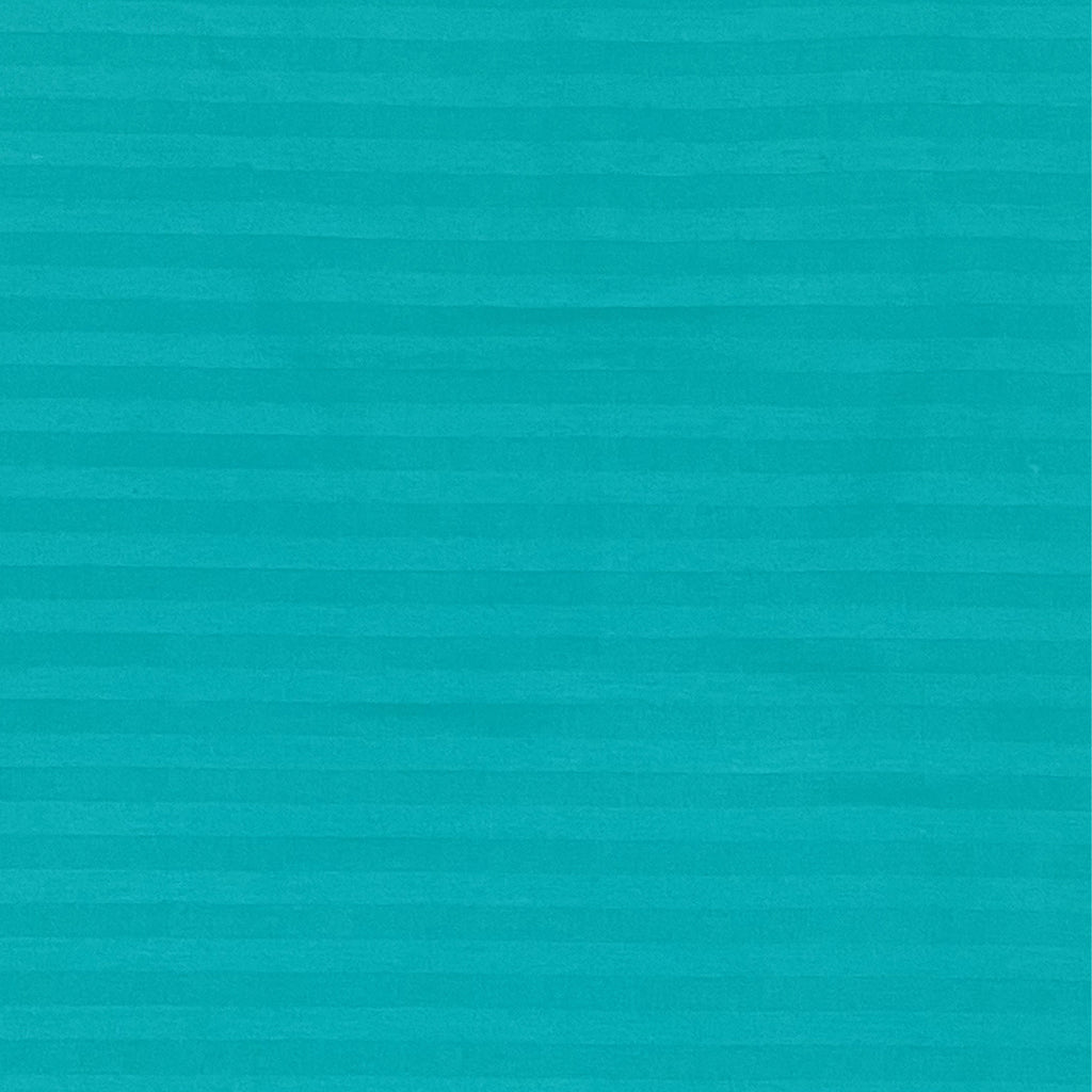 Teal Pinstripe Pure Cotton 300 TC Double King Bedsheet with 2 Pillow Covers (90x108 Inches)