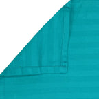 Teal Pinstripe Pure Cotton 300 TC Single Bedsheet with 1 Pillow Cover (60x90 Inches)