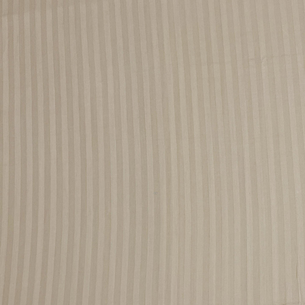 Beige Pinstripe Pure Cotton 300 TC Double King Bedsheet with 2 Pillow Covers (90x108 Inches)