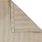 Beige Pinstripe Pure Cotton 300 TC Double King Bedsheet with 2 Pillow Covers (90x108 Inches)