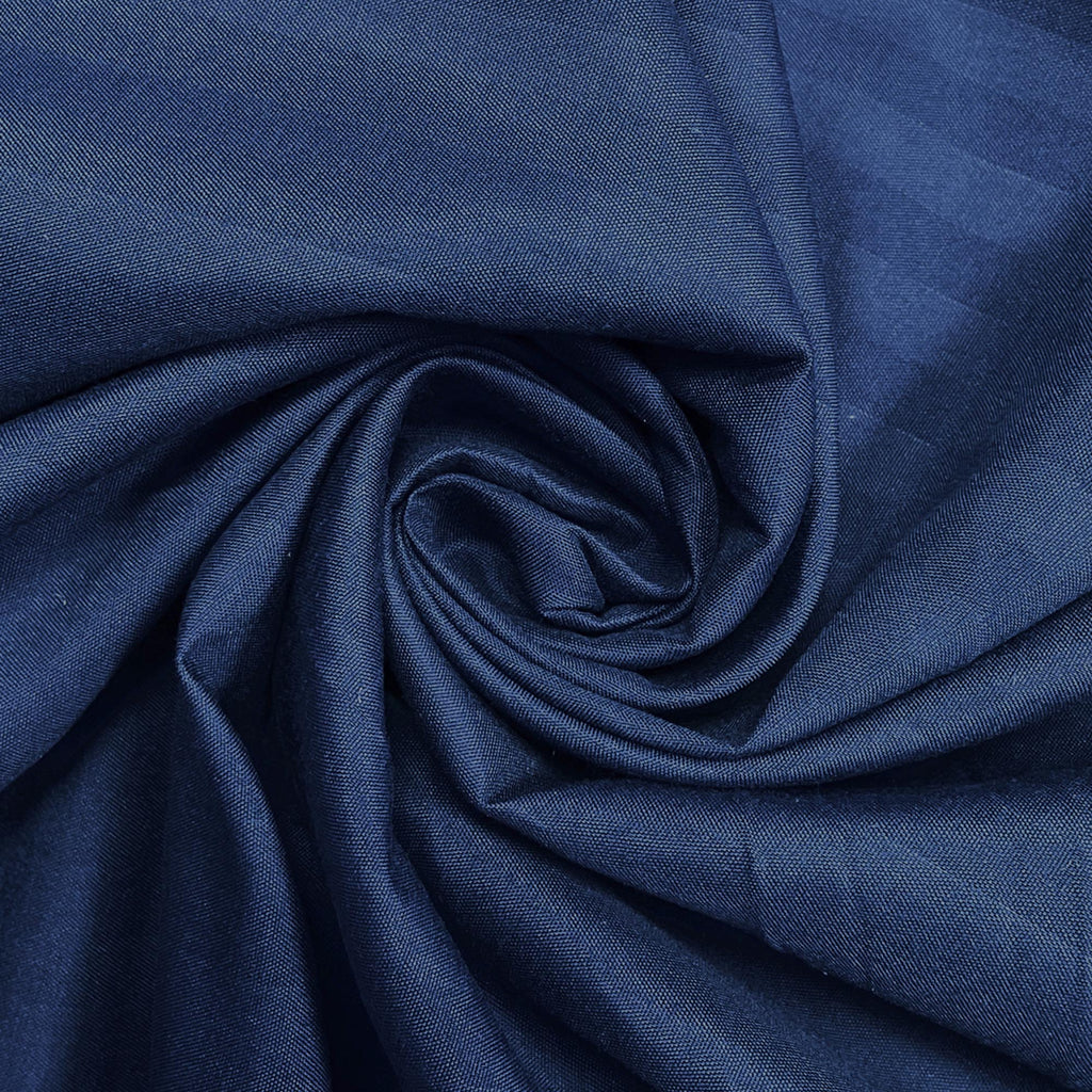 Navy Blue Pinstripe Pure Cotton 300 TC Double King Bedsheet with 2 Pillow Covers (90x108 Inches)