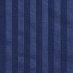 Navy Blue Pinstripe Pure Cotton 300 TC Double King Bedsheet with 2 Pillow Covers (90x108 Inches)