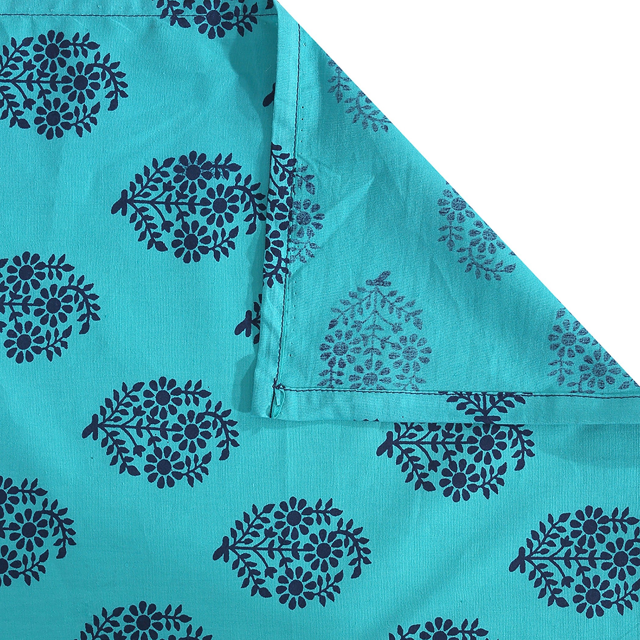 Indigo Oasis - Traditional Buti 200TC Cotton Double King (90x108 Inches)