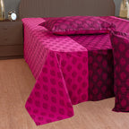 Magenta Mirage - Ethnic Buti 200TC Cotton Double King (90x108 Inches)