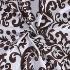 Ivory & Wine Baroque Damask Print Pure Cotton 200 TC Double King Bedsheet with 2 Pillow Covers (90x108 Inches)
