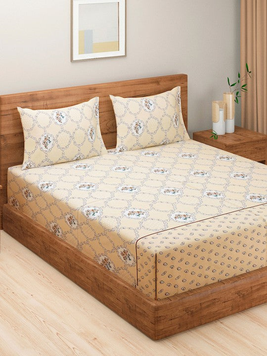 Peach Parlor Paisley - European Elegance 144TC Roto Cotton Double Queen (90x100 Inches)