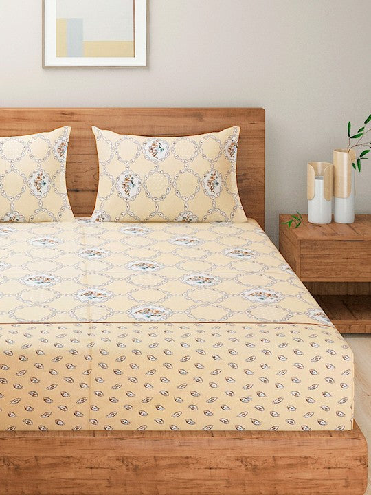 Peach Parlor Paisley - European Elegance 144TC Roto Cotton Double Queen (90x100 Inches)