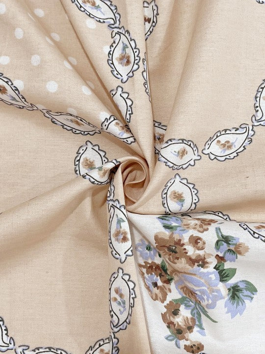 Peach Parlor Paisley - European Elegance 144TC Roto Cotton Double Queen (90x100 Inches)