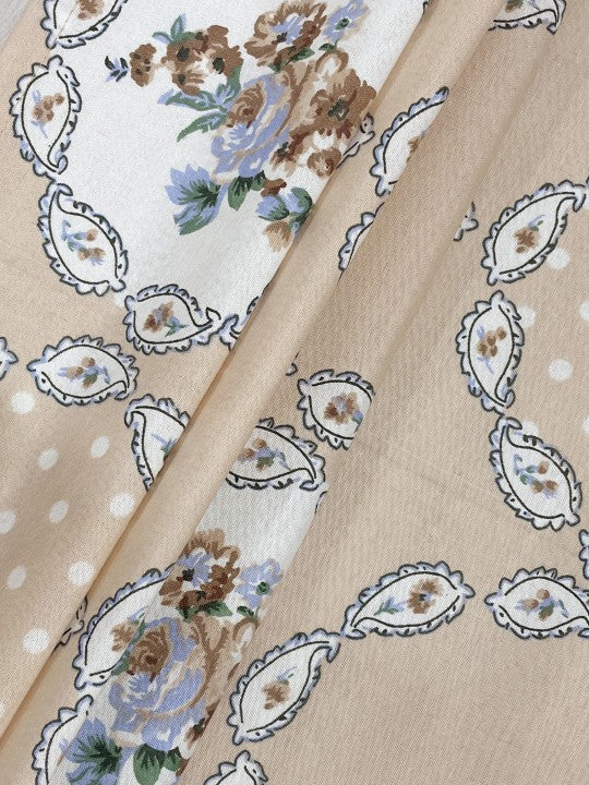 Peach Parlor Paisley - European Elegance 144TC Roto Cotton Double Queen (90x100 Inches)