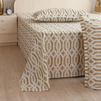 Honeyed Hexagon - Regal 144TC Cotton in Earthy Brown Double Queen (90x100 Inches)