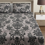 Baroque Elegance - Timeless 144TC Roto Cotton Ethnic Motif King Fitted Bedsheet (72x78x10 Inches)