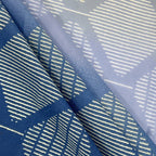 Blue & Beige Geometric Double Queen Bedsheet with 2 Pillow Covers 144TC (90x100 inches)