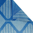 Blue & Beige Geometric King Fitted Bedsheet with 2 Pillow Covers 144TC (72x78x10 inches)