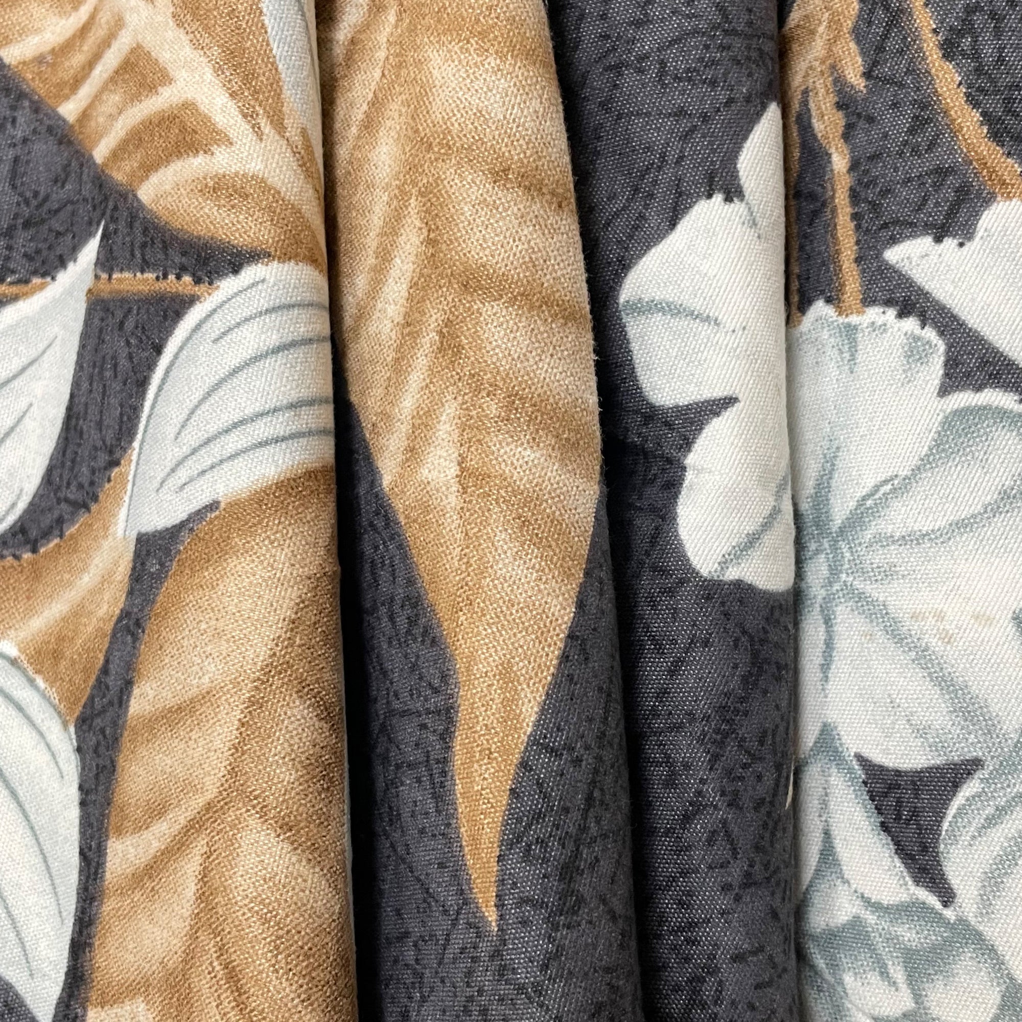 Charcoal Bloom Elegance Double Queen Bedsheet - Soft Fabric with White & Gold Floral Print (90x100 inches)