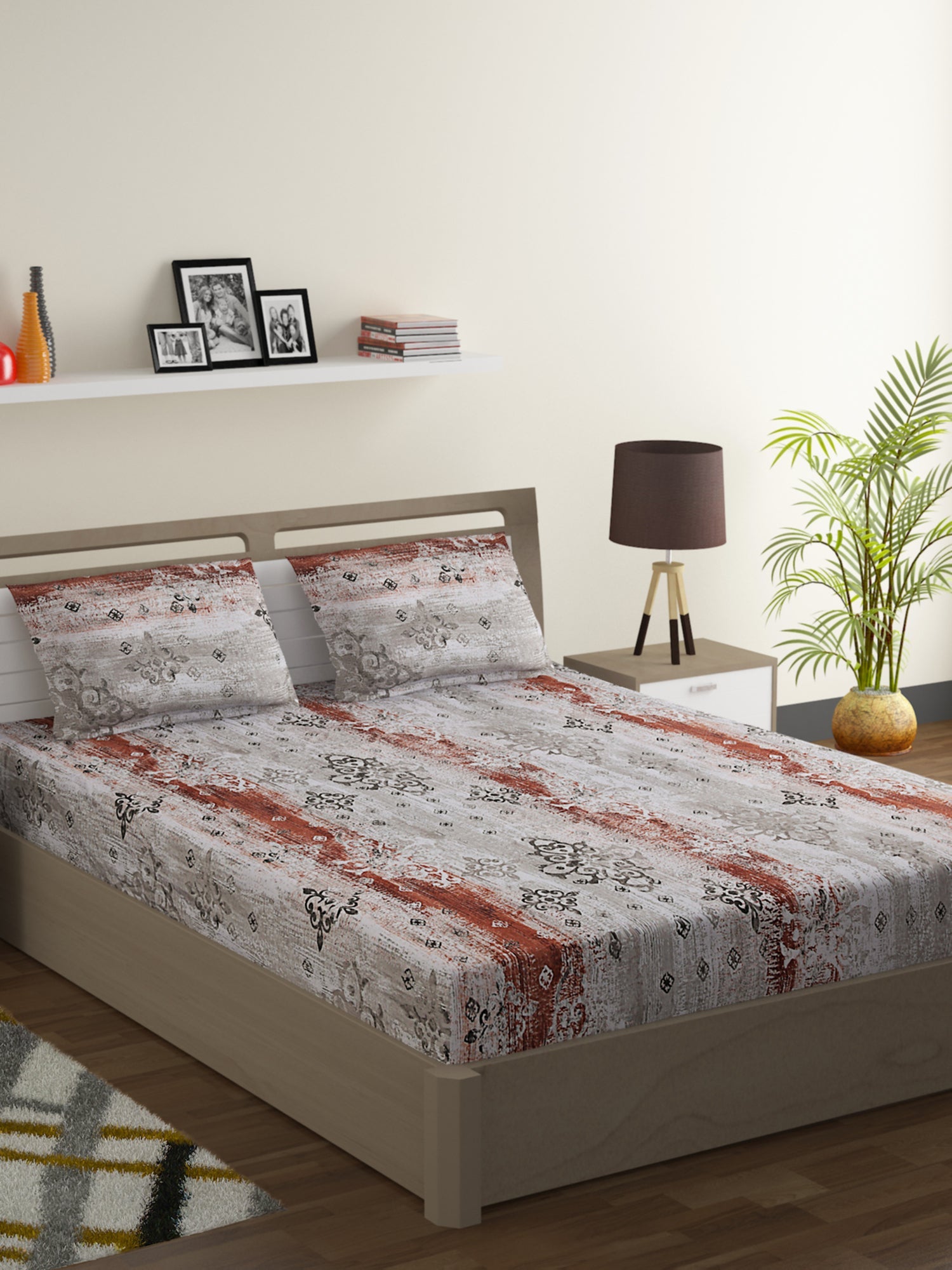 Terra Texture - Rustic Earthen 160TC Cotton Double Queen (90x100 Inches)