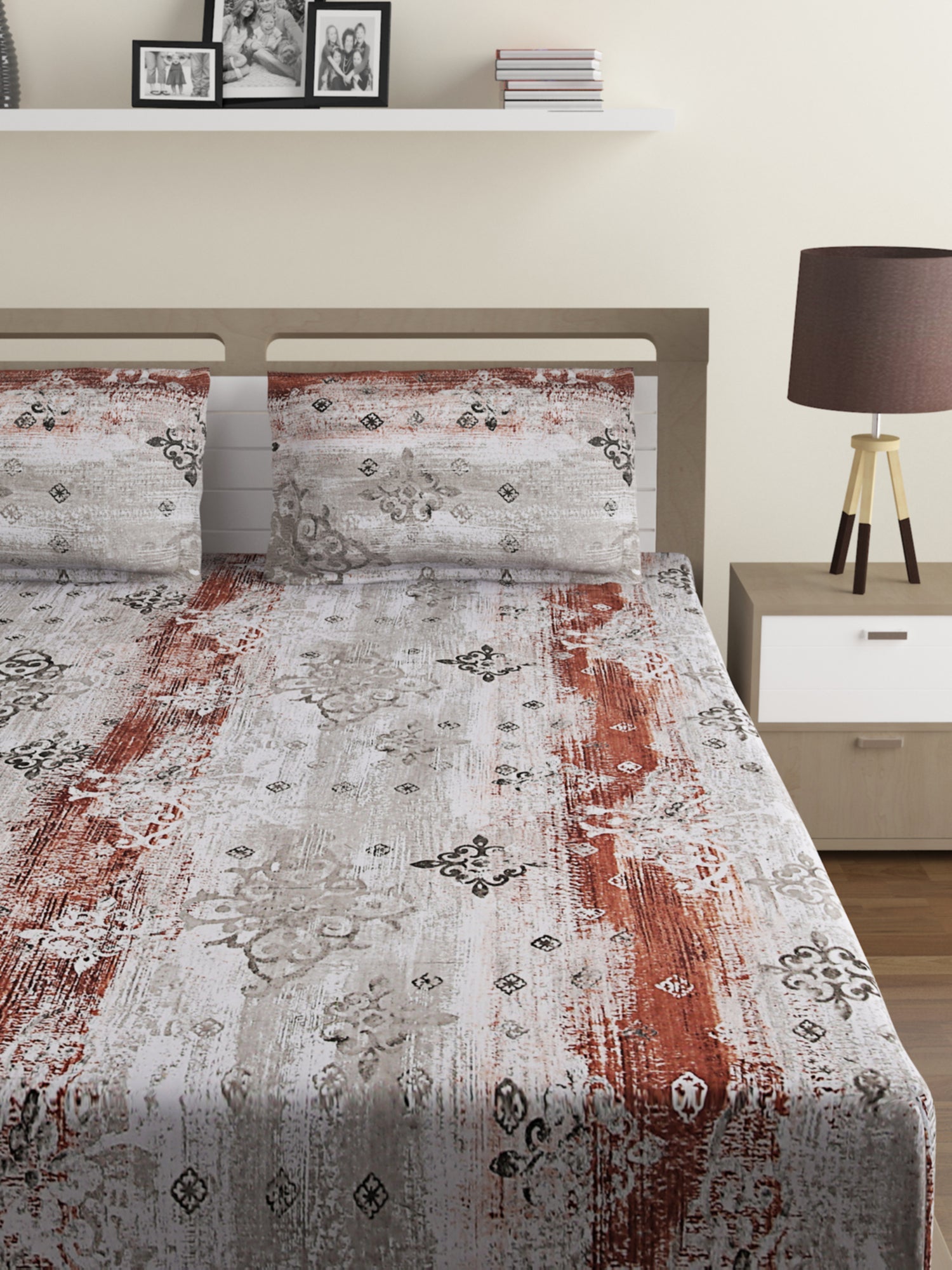 Terra Texture - Rustic Earthen 160TC Cotton Double Queen (90x100 Inches)