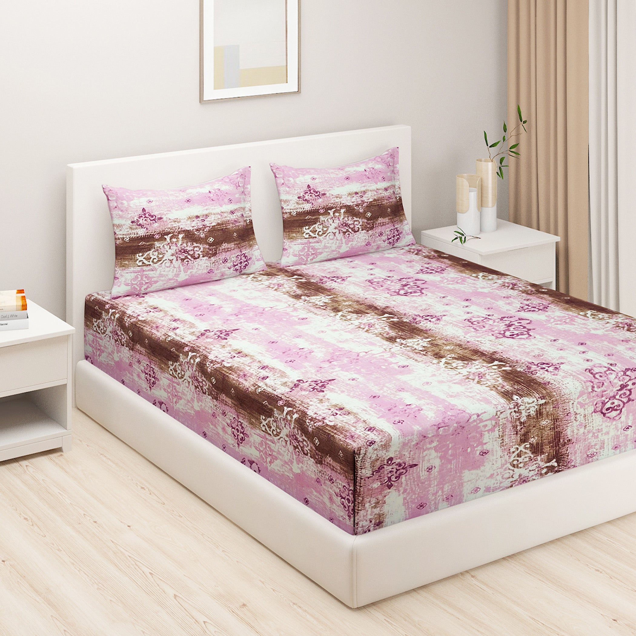 Sunbeam Texture - Golden Hues 160TC Cotton Double Queen (90x100 Inches)