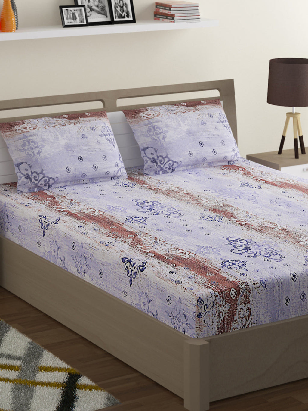 Midnight Texture - Egyptian Blue 160TC Cotton Double Queen (90x100 Inches)