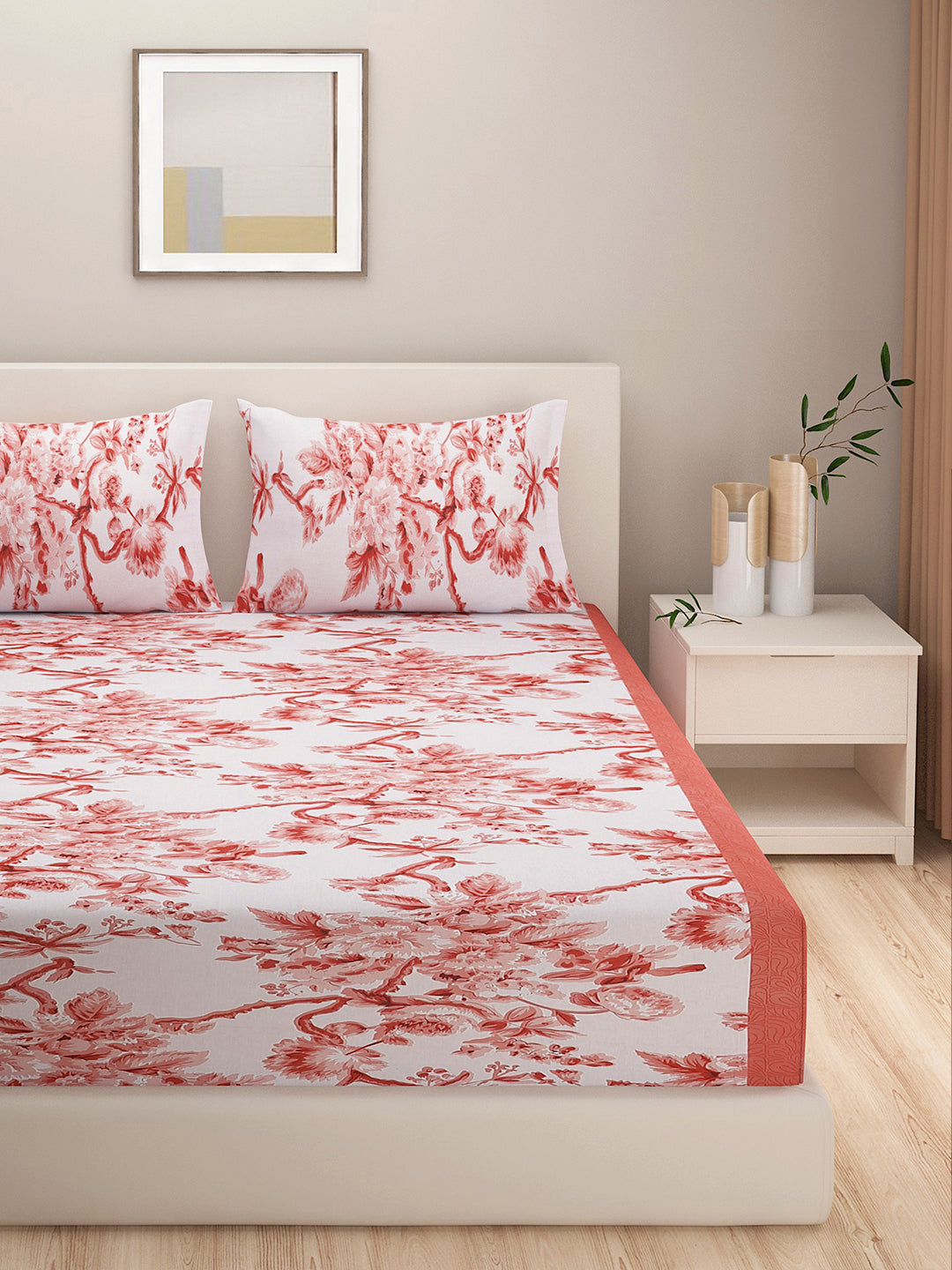 Coral Garden - 160TC Pure Cotton Double Queen (90x100 Inches)