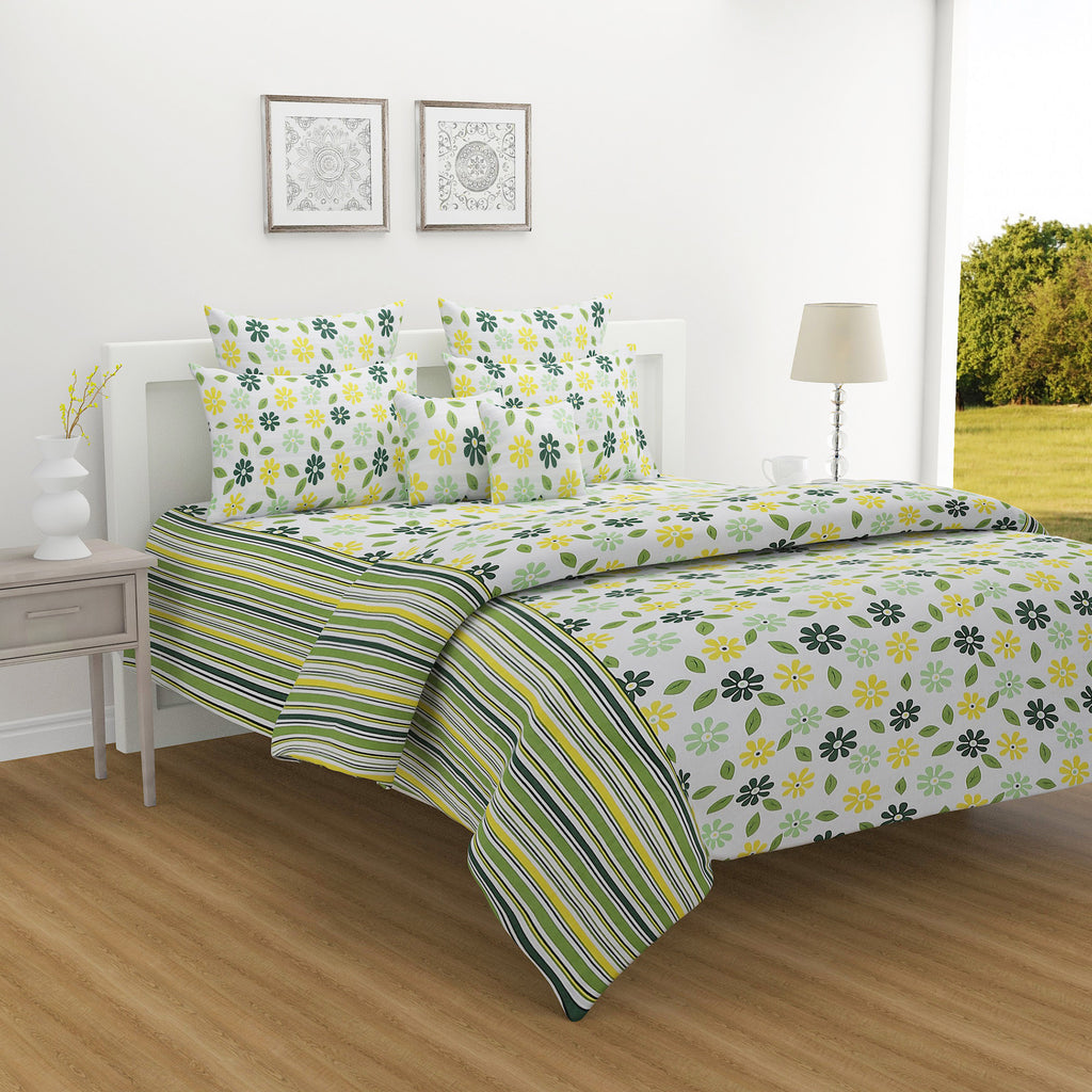 Spring Meadow - 160TC Pure Cotton Single Fitted Bedsheet (36 x 78 x 10 Inches)