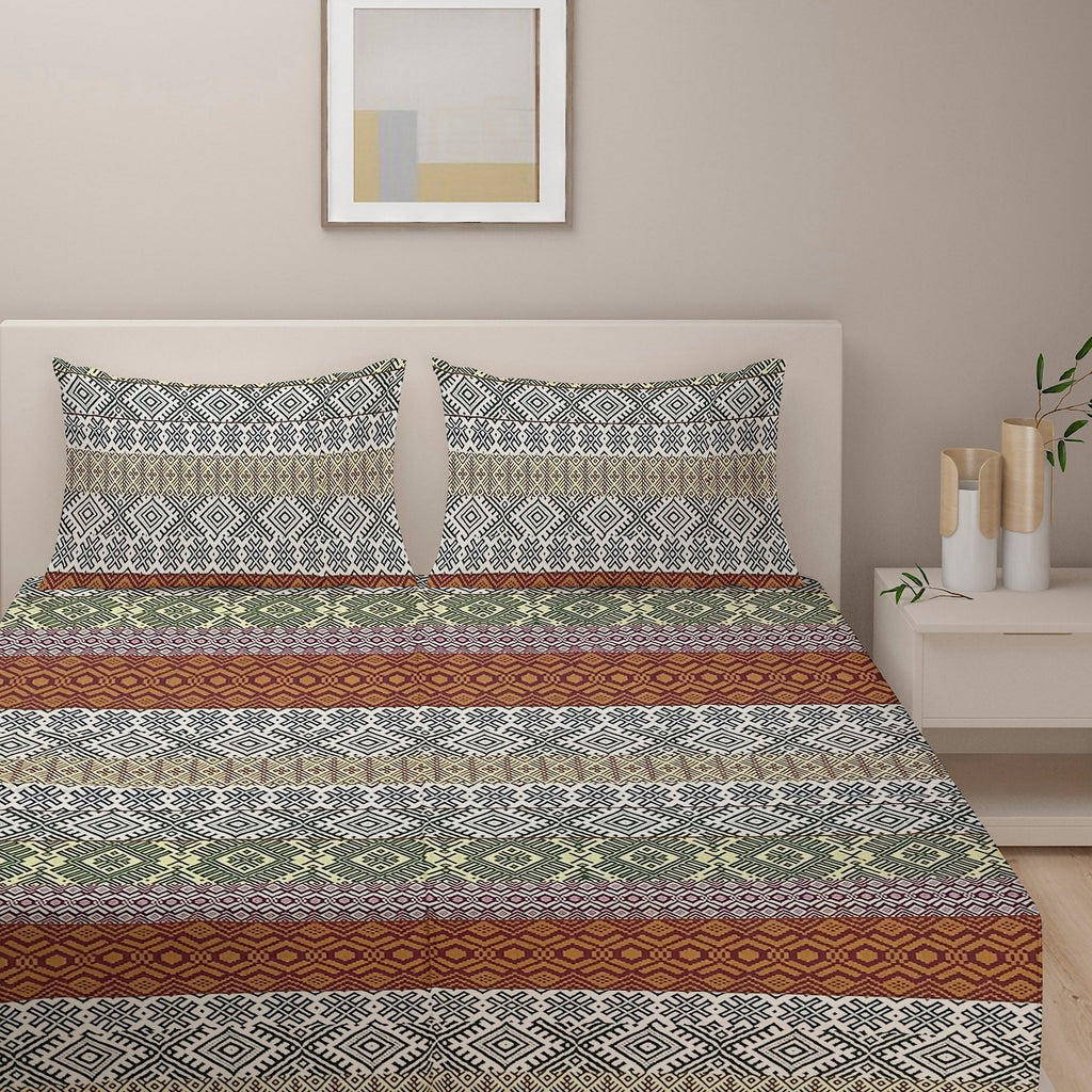 Brown Heritage - 160TC Pure Cotton Double Queen (90x100 Inches)