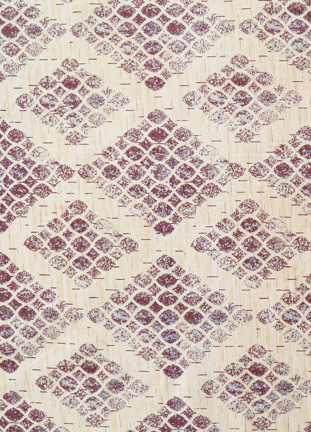Beige & Purple Geometric Print Pure Cotton 160 TC King Fitted Bedsheet with 2 Pillow Covers (72x78x10 Inches)