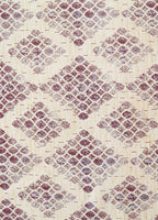 Beige & Purple Geometric Print Pure Cotton 160 TC King Fitted Bedsheet with 2 Pillow Covers (72x78x10 Inches)
