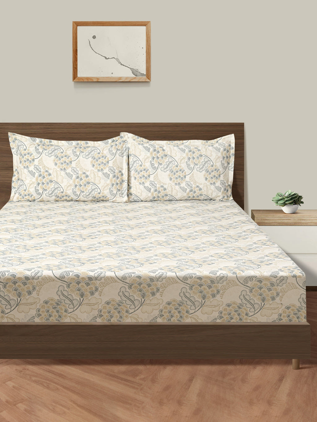 Grey Embrace - 160TC Pure Cotton Double Queen (90x100 Inches)