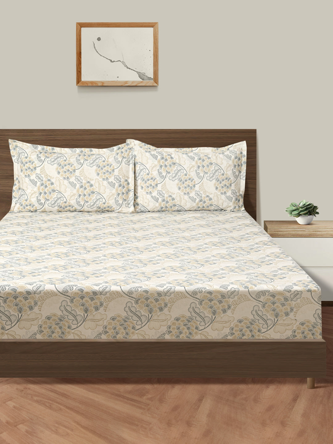 Grey Embrace - 160TC Pure Cotton Double Queen (90x100 Inches)