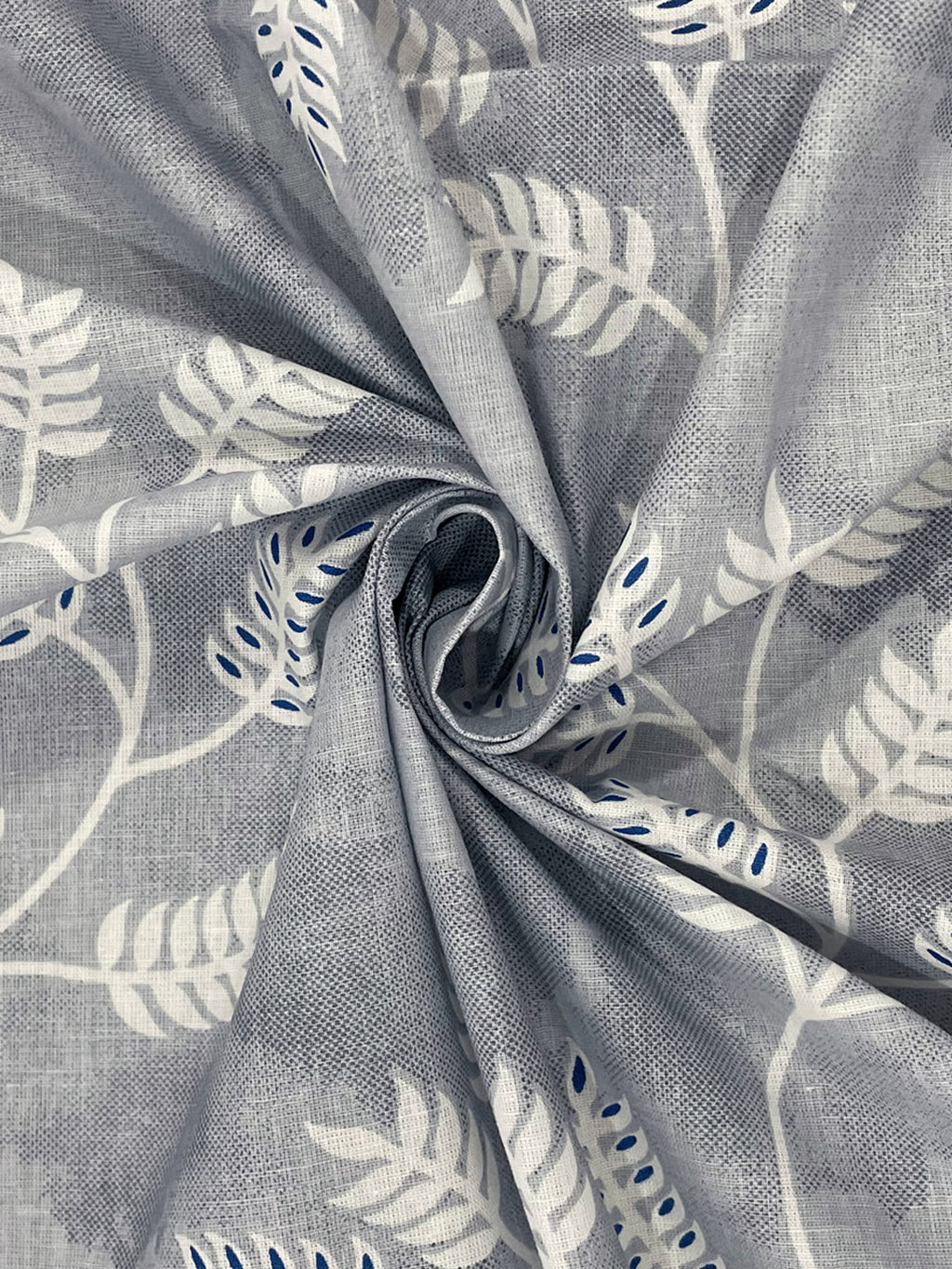 Grey Serenity - Leafy 160TC Pure Cotton Double Queen (90x100 Inches)