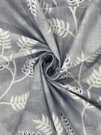 Grey Serenity - Leafy 160TC Pure Cotton Double Queen (90x100 Inches)