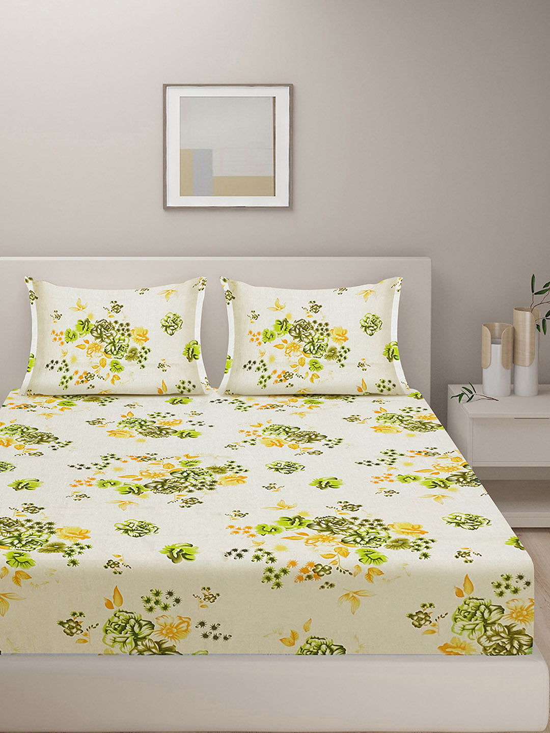 Green Meadow - 160TC Pure Cotton Double Queen (90x100 Inches)