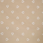Sand Leaf Mist Cotton Double King Bedsheet with 2 Pillow Covers 250TC - Minimal Botanical Motif (90x108 inches)