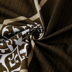 Classic Olive Royale Cotton Double King Bedsheet with 2 Pillow Covers 250TC - Geometric Art Pattern (90x108 inches)