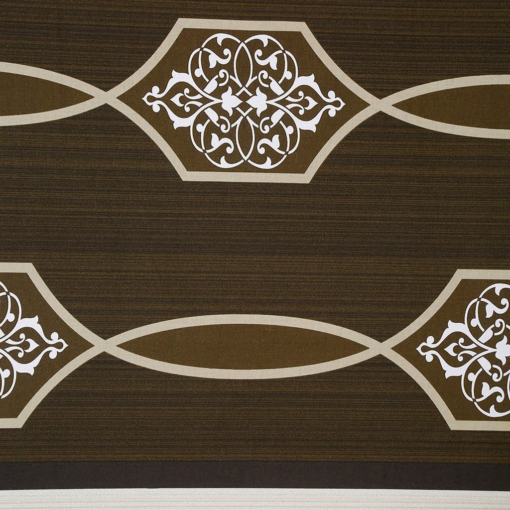 Classic Olive Royale Cotton Double King Bedsheet with 2 Pillow Covers 250TC - Geometric Art Pattern (90x108 inches)